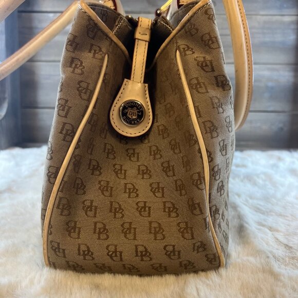 Dooney & Bourke Signature Logo Canvas Double Handle Satchel & Eyeglass Case - Picture 4 of 13